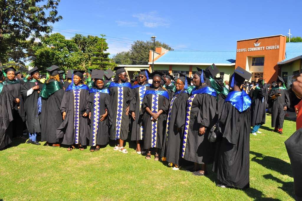 Graduates gathered outside Gospel Community Church